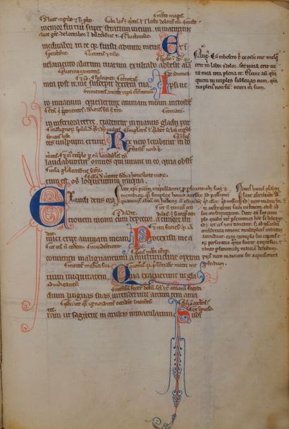 [Manuscrit enluminé. XIIIème siècle]. Psautier...