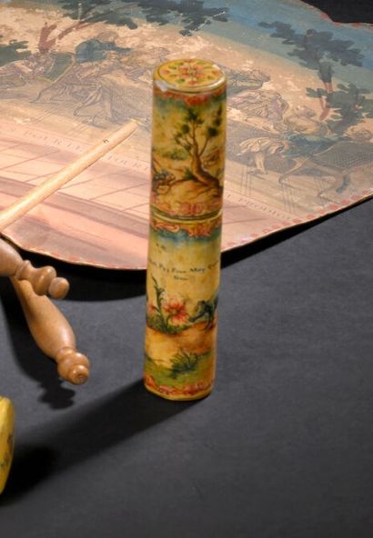 Bel étui en bergamote à décor sur le thème...