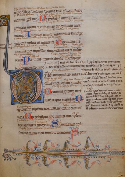[Manuscrit enluminé. XIIIème siècle]. Psautier...