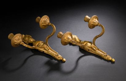 Paire d'appliques en bronze doré d'époque...