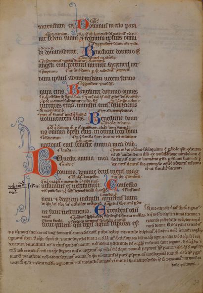 [Manuscrit enluminé. XIIIème siècle]. Psautier...
