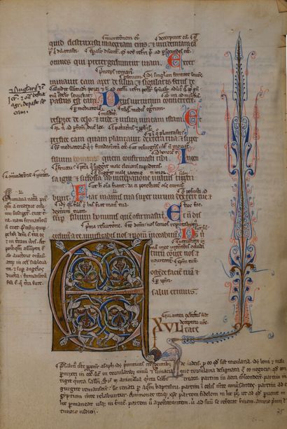 [Manuscrit enluminé. XIIIème siècle]. Psautier...