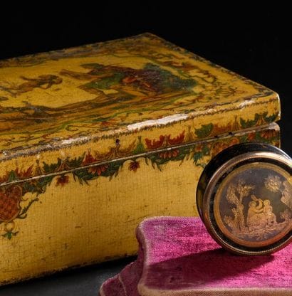 Coffret en arte povera, 1ère moitié du XVIIIe...
