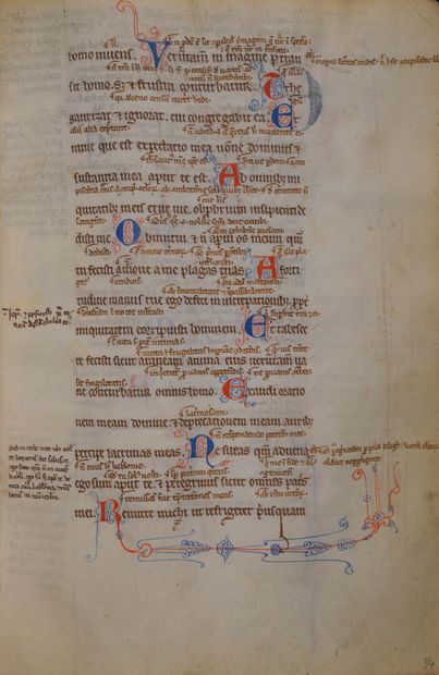 [Manuscrit enluminé. XIIIème siècle]. Psautier...