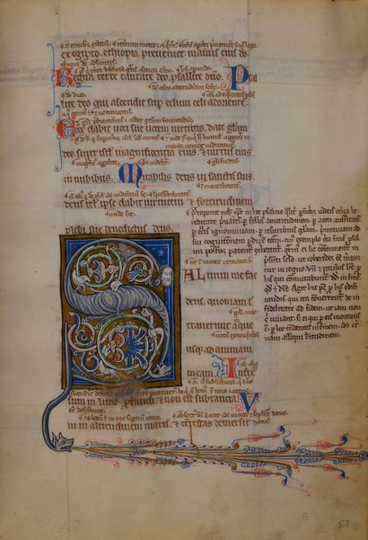 [Manuscrit enluminé. XIIIème siècle]. Psautier...