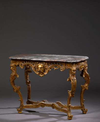 Console en bois sculpté et doré d'époque...