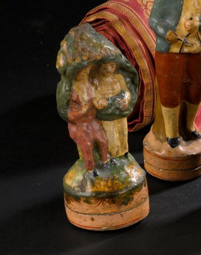 Paul et Virginie, figurines en bergamote,...