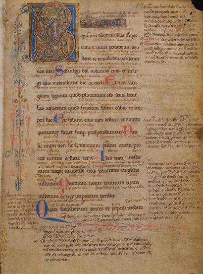 [Manuscrit enluminé. XIIIème siècle]. Psautier...