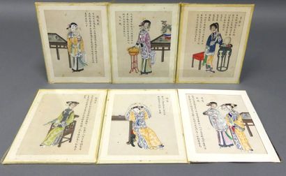JAPAN
Suite of six gouache drawings
24.5...