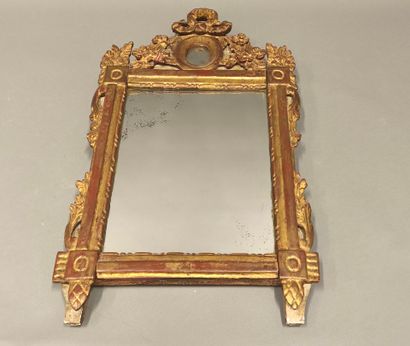 Louis XVI period carved and gilded wood pediment...