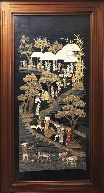 INDOCHINA, early 20th century: lively rice...
