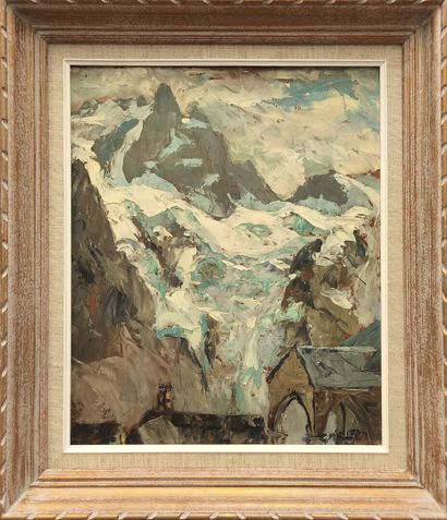 Francis CARIFFA (1890-1975) 
La Meije 
Huile...