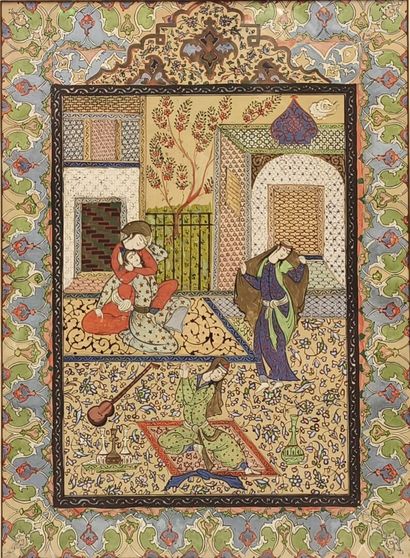 PERSIA, circa 1900
Palace interior
Miniature...