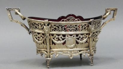 Louis XVI-style silver bowl (800°/°°°) with...