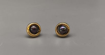 Pair of earrings in yellow gold (eagle),...