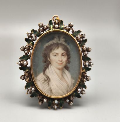 École française, XIXe 
Portrait de femme...