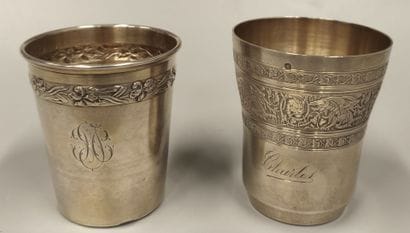 Two silver (Minerve) 850°/°°° kettledrums...