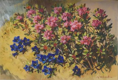 Marcel WIBAULT (1904-1998) 
Fleurs des montagnes
Huile...