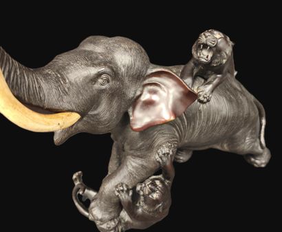 JAPAN, Meiji period (1868-1912) Barking elephant,...