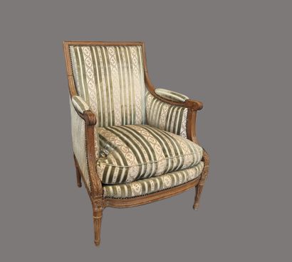 Louis XVI-style Bergère on four tapered,...