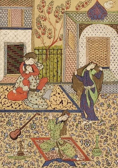 PERSIA, circa 1900
Palace interior
Miniature...