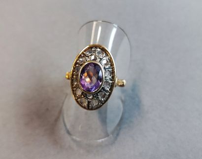 Antique yellow gold and silver ring (eagle...