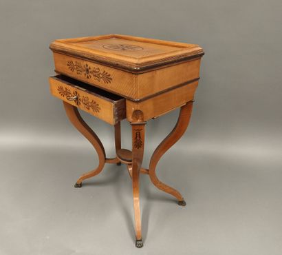 Small Charles X period book table with foliate...