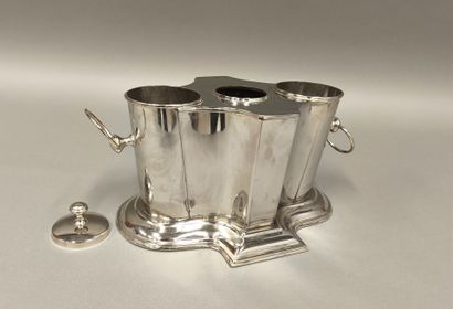 Silver-plated bottle cooler with two compartments
H....