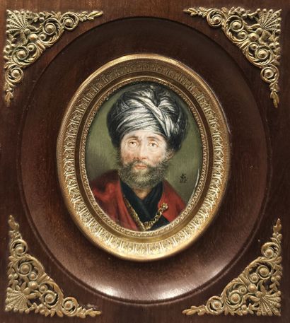 Miniature à vue ovale : Portrait d'Ottoman
fin...