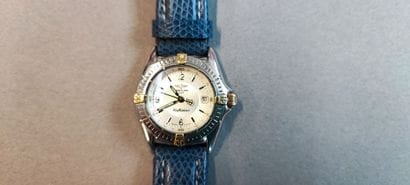 BREITLING
Gold and steel watch, Callistino...