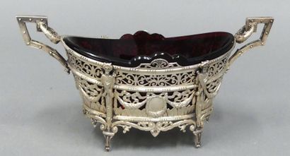 Louis XVI-style silver bowl (800°/°°°) with...