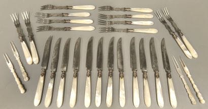 Set of fruit cutlery including 12 knives...