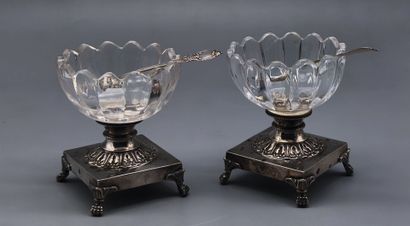 PARIS 1819-1838
A pair of silver and crystal...