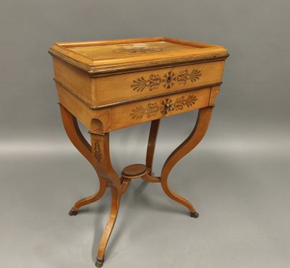 Small Charles X period book table with foliate...