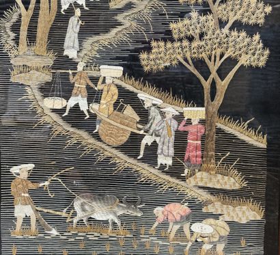 INDOCHINA, early 20th century: lively rice...