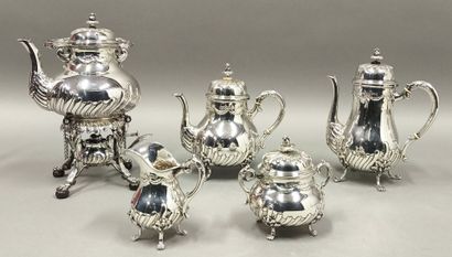 English silver tea and coffee set (London),...
