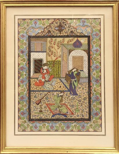 PERSIA, circa 1900
Palace interior
Miniature...