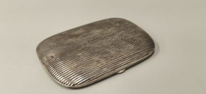 Cigarette case in silver 830 °/°°° with striated...