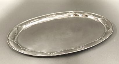 English silver (London) oval tray decorated...
