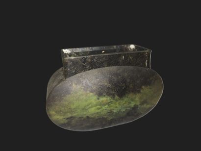 DAUM Nancy (1904-1914) 
Oval vase with rectangular...