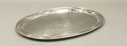 English silver (London) oval tray decorated...