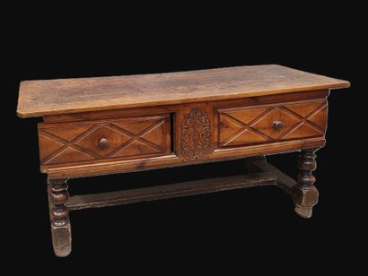 Walnut table maie, late 18th century
Diamond-point...