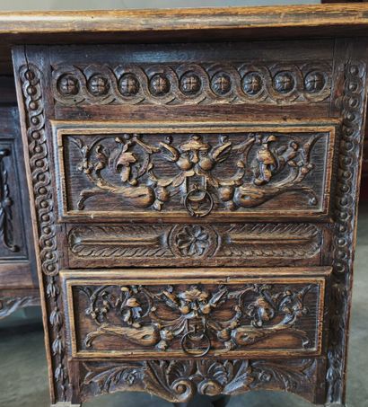 A mazarin desk in natural wood in the Henri...