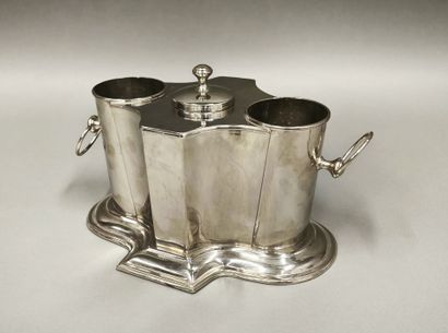Silver-plated bottle cooler with two compartments
H....