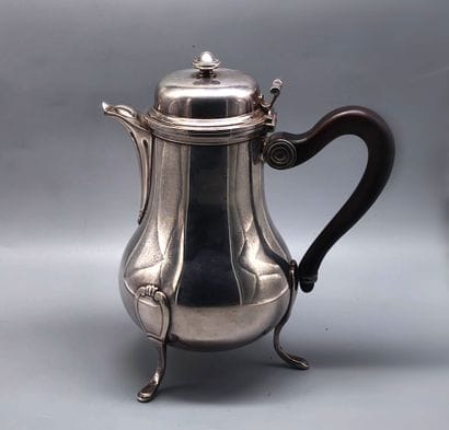 Tripod silver coffee pot (Minerve) 18th century...