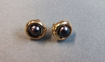 Pair of earrings in yellow gold (eagle),...