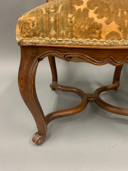 Pair of moulded wooden chairs, Louis XV style...