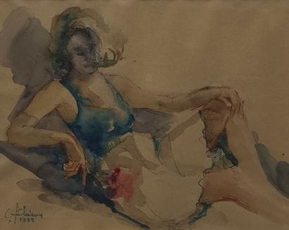Catherine CHIRON (1935-2022): Jeune femme...