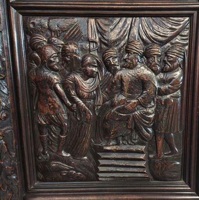 Louis XIII Bible cabinet in natural wood...