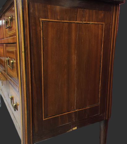 Louis XVI chest of drawers with three drawers,...